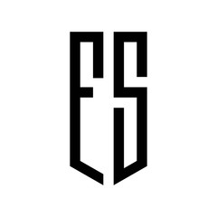 Obraz premium initial letters logo fs black monogram pentagon shield shape