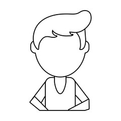 man avatar icon image vector illustration design black line