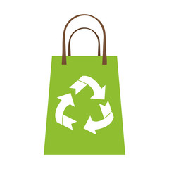 shopping bag recyclable eco friendly icon image vector illustration design
