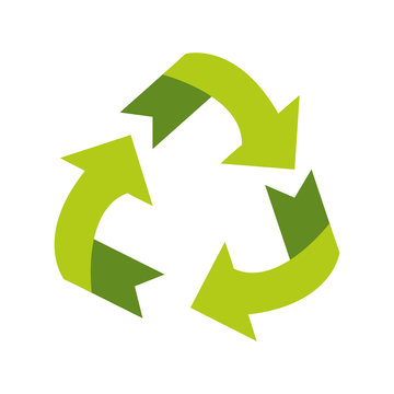 green arrows recyclable eco friendly icon image vector illustration design