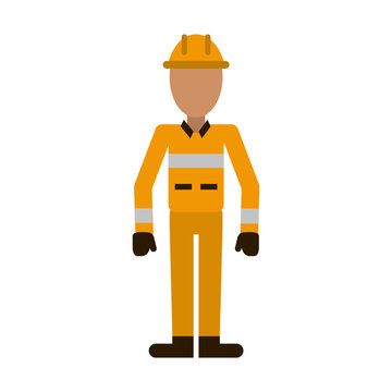 male firefighter avatar icon image vector illustration design