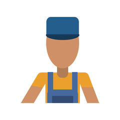 man with hat or cap wearing overall avatar icon image vector illustration design