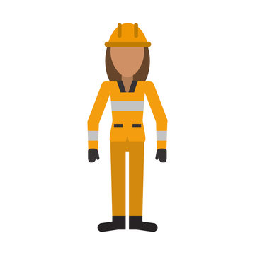 female firefighter avatar icon image vector illustration design