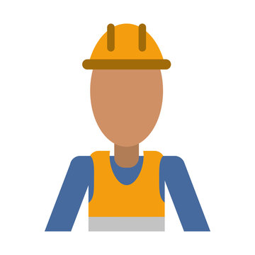 male construction worker contractor avatar icon image vector illustration design