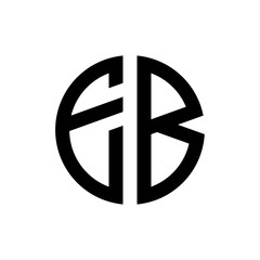 initial letters logo eb black monogram circle round shape vector