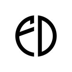 initial letters logo fo black monogram circle round shape vector