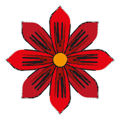 red delicate flower icon image vector illustration design