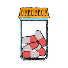 pills flask healthcare related icon image vector illustration design
