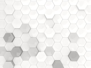 White background with industrial hexagon pattern