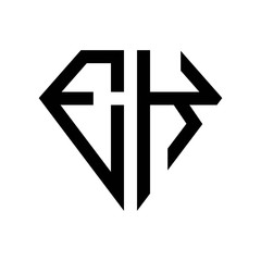 initial letters logo ek black monogram diamond pentagon shape