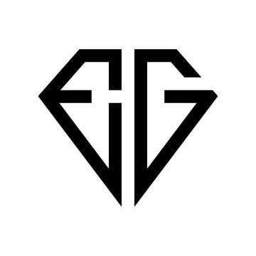 initial letters logo eg black monogram diamond pentagon shape