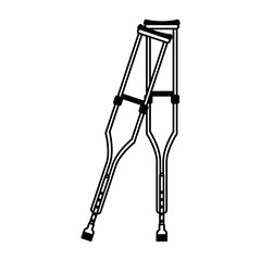 crutches healthcare related icon image vector illustration design