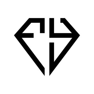 initial letters logo fy black monogram diamond pentagon shape