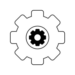 two gears icon image vector illustration design