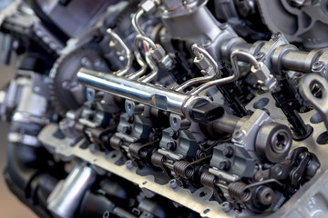 Fototapeta na wymiar Common-rail injection system of Diesel Engine | ディーゼルエンジンのコモンレール燃料噴射システム