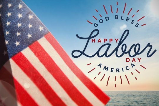 Composite image of composite image of happy labor day and god bl