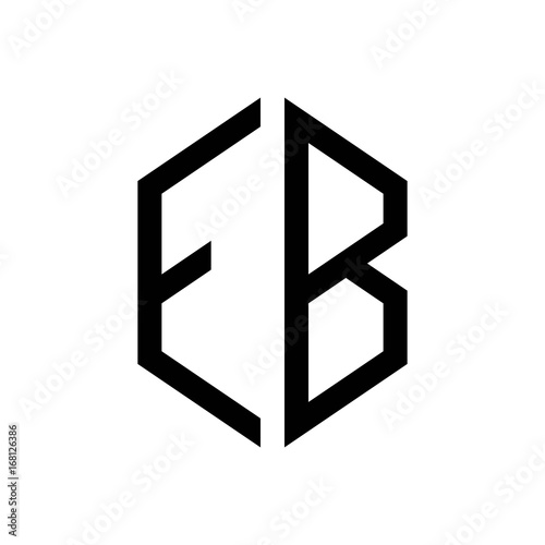 Download "initial letters logo eb black monogram hexagon shape ...