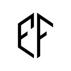 initial letters logo ff black monogram hexagon shape vector