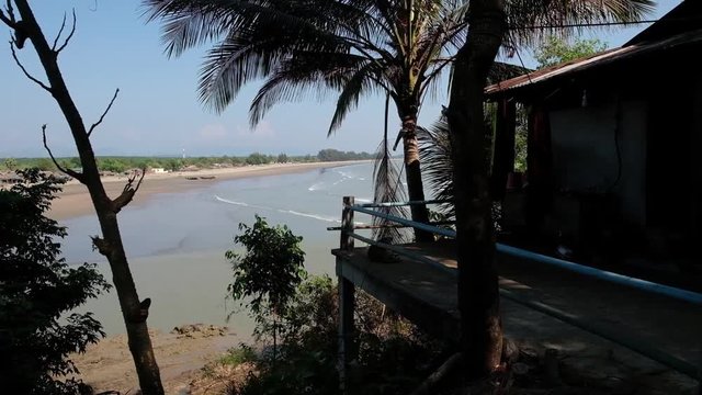 The tide on the shore of the Burma sea