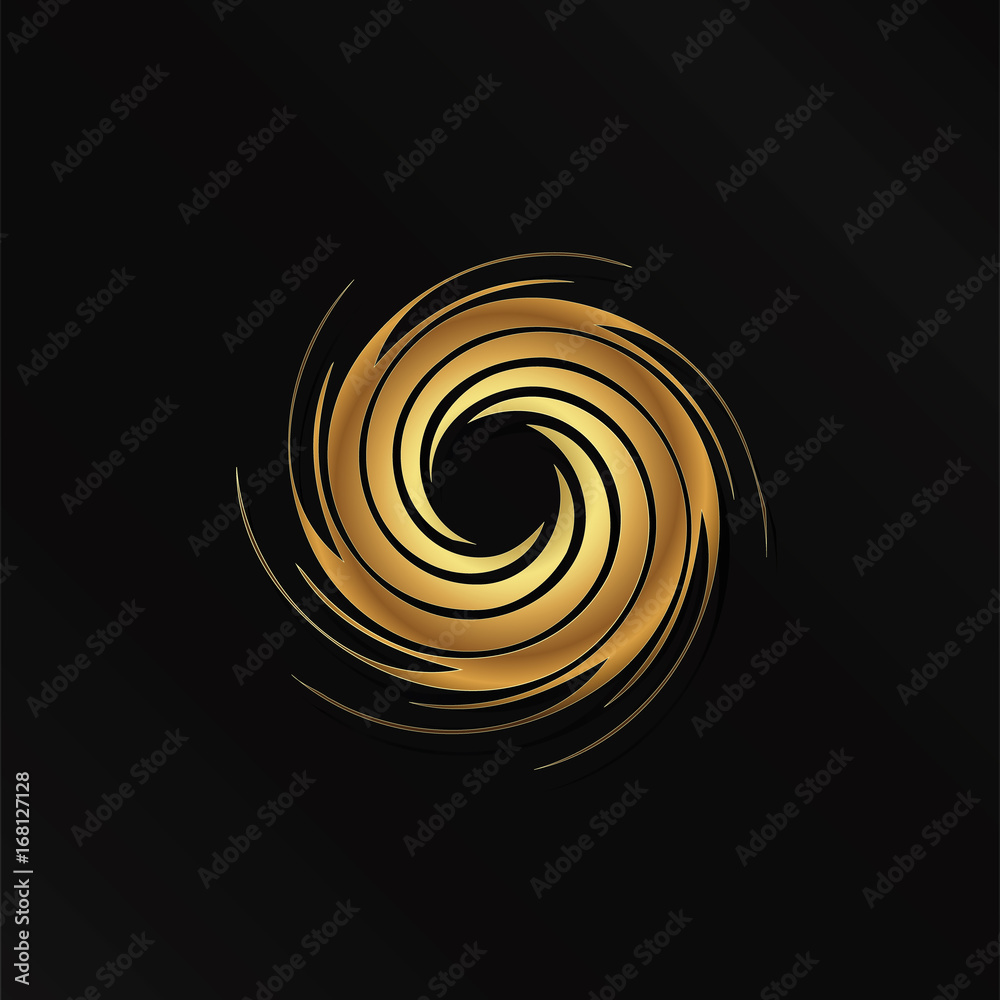 Wall mural abstract golden swirl image. concept of hurricane