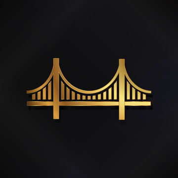 Golden San Francisco Bridge vector logo image