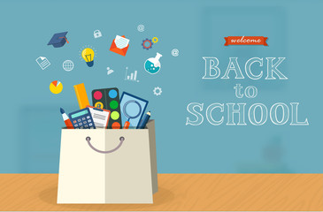 Back to school flat style banner