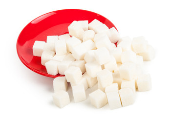 sugar on a red plate