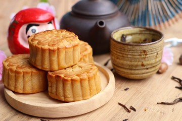 mooncake festival with hot tea