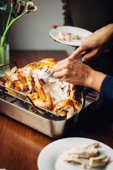 Carving thanksgiving turkey