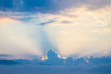 sky with clouds and sun