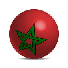 Moroco flag on a 3d ball with shadow