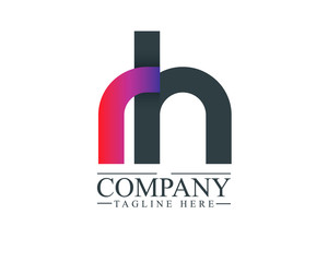 Initial Letter RH Linked Design Logo