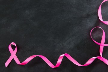 high angle view photo of breast cancer symbol sign