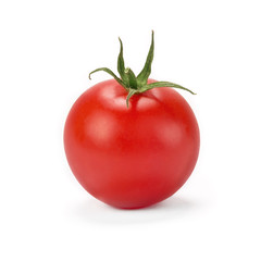 one fresh red tomato isolated