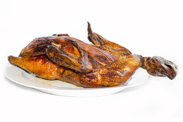 Roast duck in large plate