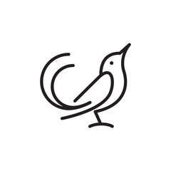 Obraz premium Cute Bird Simple Lineart Symbol Illustration