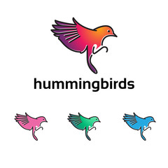 Kolibri Colibri Hummingbird Flying Colorful Symbol Illustration