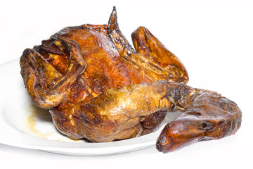 Roast duck in large plate