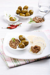Tapenade – spicy olive paste made from green olives and red hot chilli pepper.