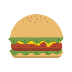 hamburger fast food icon image vector illustration design