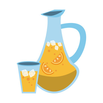 jug filled with citrus beverage icon image vector illustration design