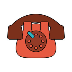 rotary phone vintage icon image vector illustration design 