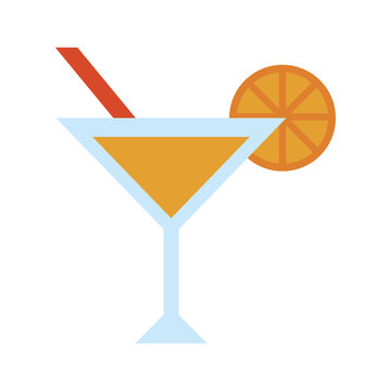 cocktail with garnish icon image vector illustration design 