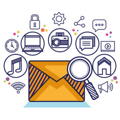 email social media communication letter message vector illustration