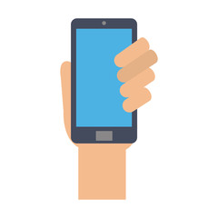 hand with smartphone icon image vector illustration design 