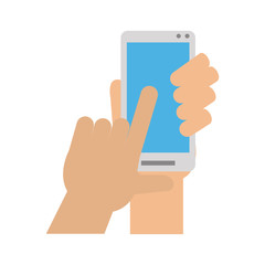 hand with smartphone icon image vector illustration design 