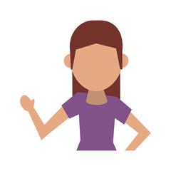 woman lifting hand avatar icon image vector illustration design  