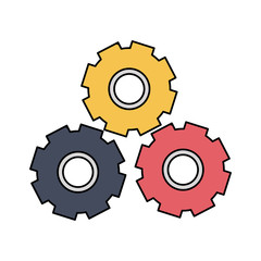 three gears icon image vector illustration design  
