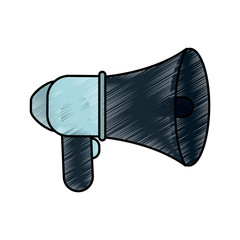 Colorful megaphone doodle over white background vector illustration