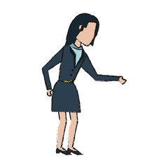 Colorful businesswoman doodle over white background vector illustration
